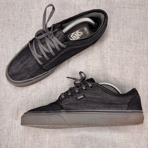 Vans‎ Chukka Low Shoes Grey Black Chambray Lace Up Low Top Skater Men's Size 9